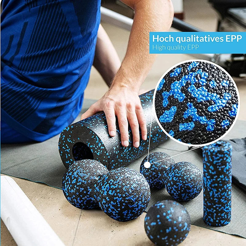 5 in 1 Massage Foam Rollers & Balls Fascia Set EPP High Density Fitness Ball Yoga Column Deep Muscle Tissue Training