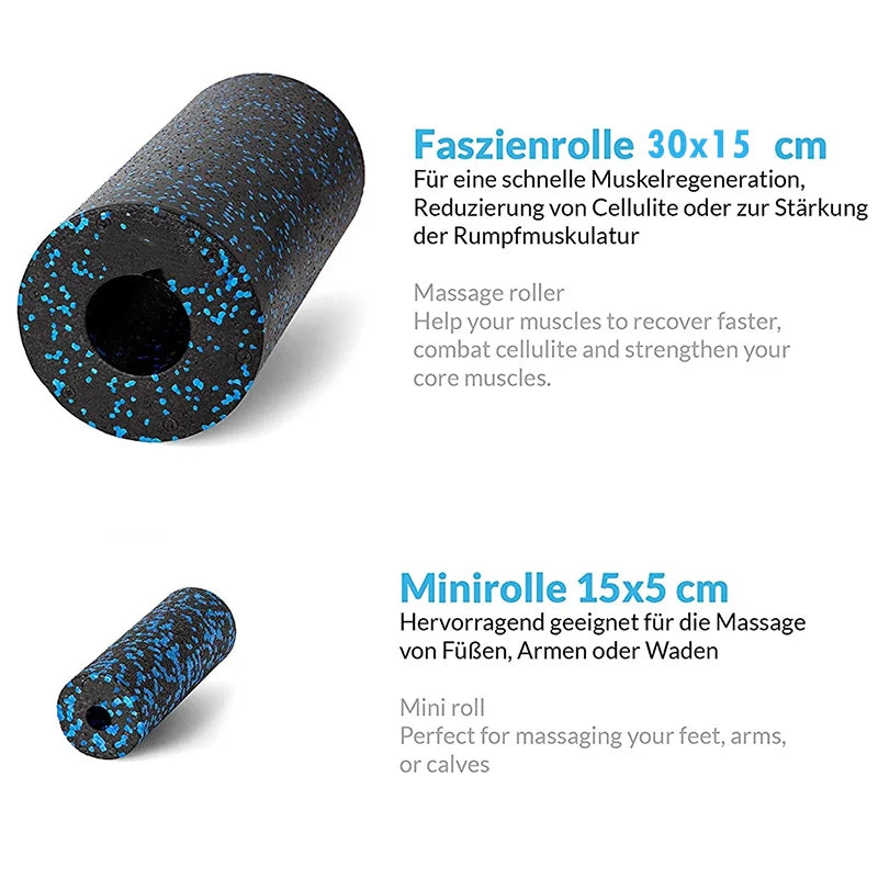 5 in 1 Massage Foam Rollers & Balls Fascia Set EPP High Density Fitness Ball Yoga Column Deep Muscle Tissue Training