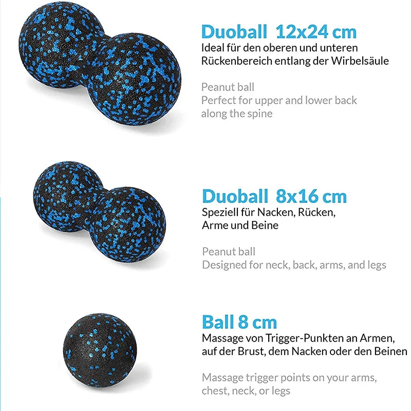 5 in 1 Massage Foam Rollers & Balls Fascia Set EPP High Density Fitness Ball Yoga Column Deep Muscle Tissue Training