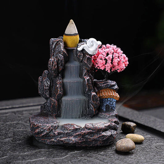 Resin Incense Holder | Smoke Waterfall Buddhist Censer