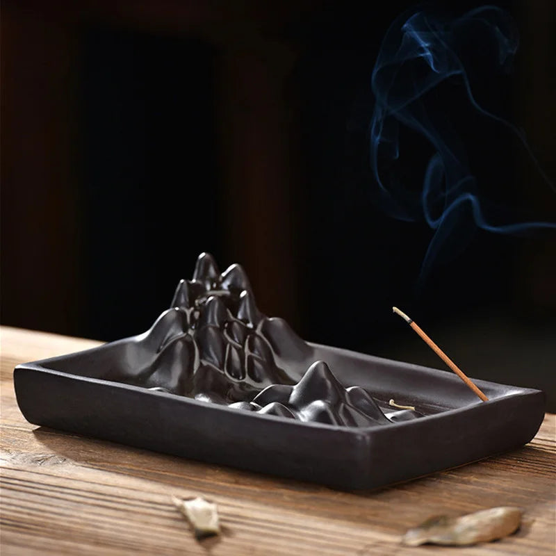 Mountain Backflow Incense Burner | Zen Ceramic Home Decoration