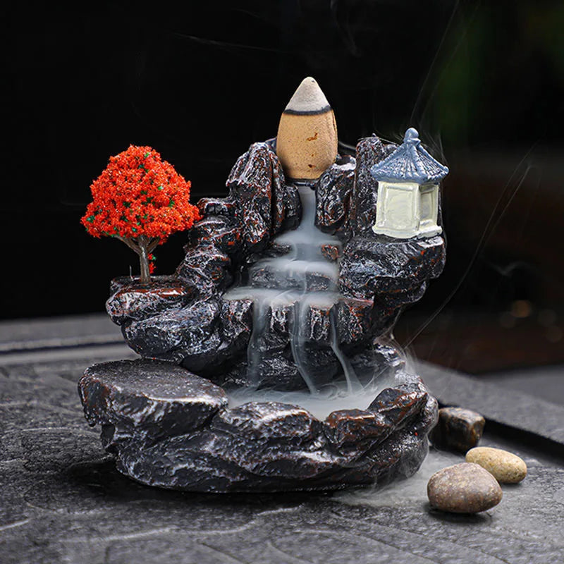 Resin Incense Holder | Smoke Waterfall Buddhist Censer