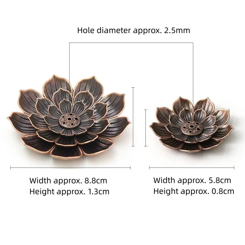 Alloy Lotus Multi-Hole Incense Burner | Antique Incense Plate