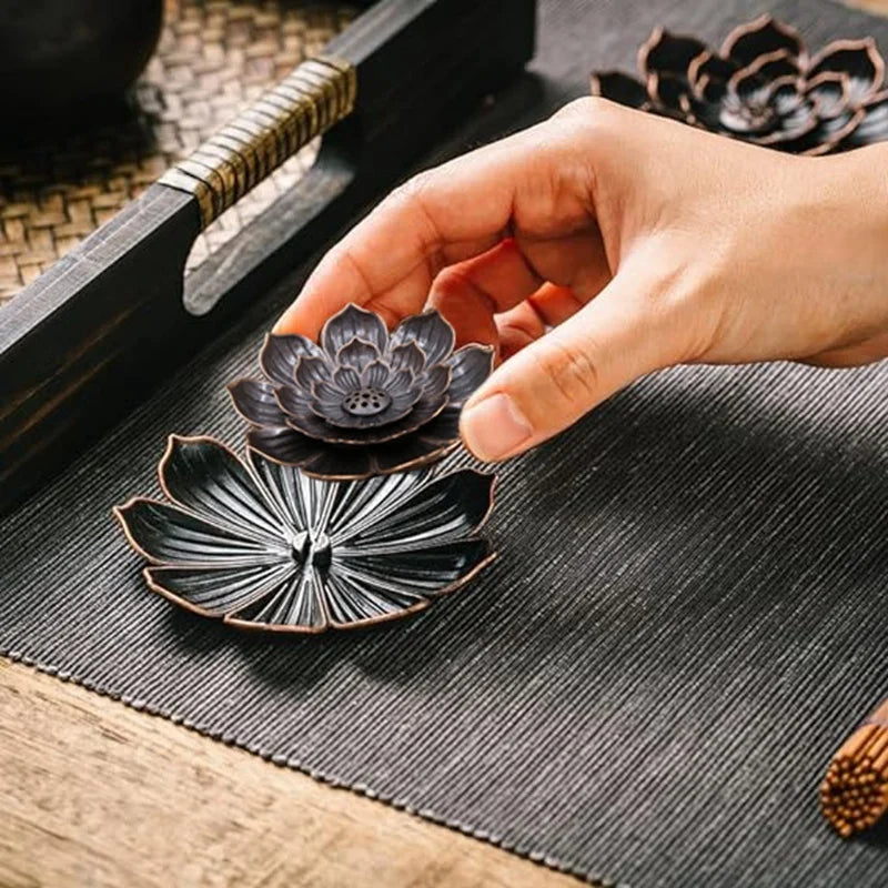 Lotus Incense Burner | Stick Holder with Detachable Ash Catcher