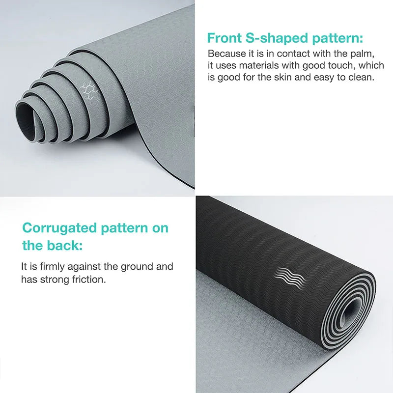 Thick two-color, non-slippery TPE yoga mat, high quality movement for fitness fitness in the home of the tasteless Pad180 * 57cm